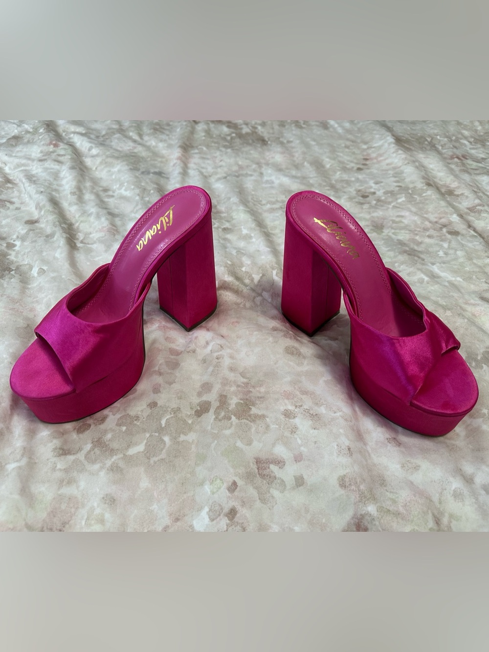 Unknown Brand Hot Pink Platform Mule Heels
